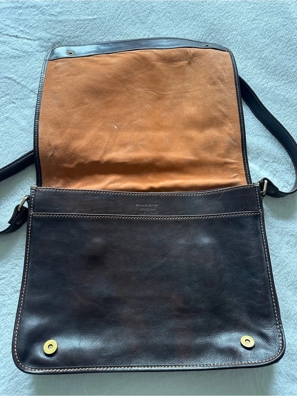 Leather Messenger Bag in Dark Brown - Classic Men's Briefcase